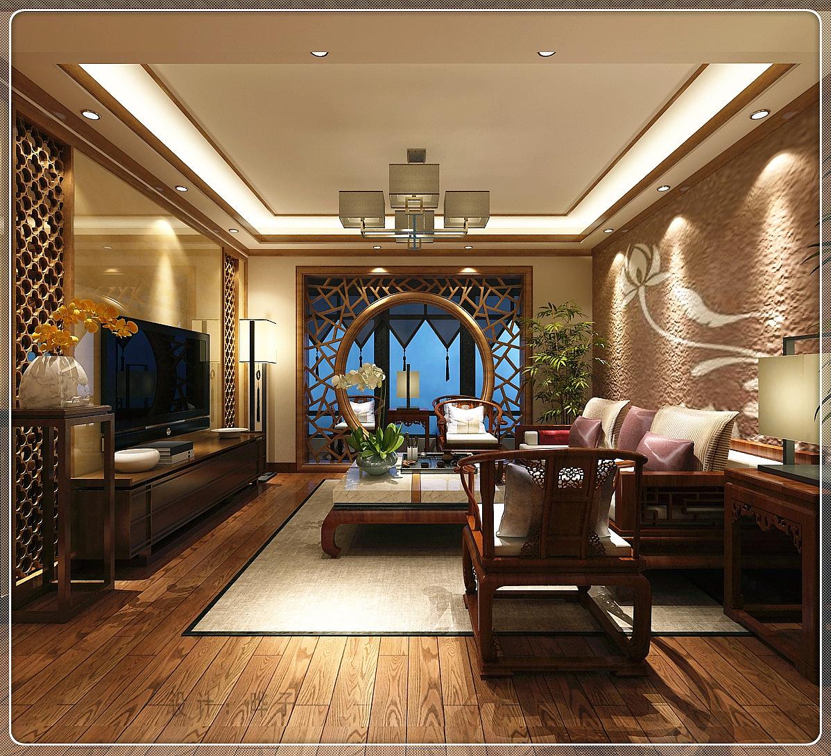 贵阳《中铁阅山湖》中式装修设计案例|空间|室内设计|与你乾聊 