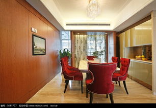 红色座椅复古餐桌装修效果图图片免费下载 编号5645707 红动网